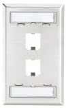 Panduit CFPL2SY 1-Gang 2-Port Faceplate, 304 Stainless Steel