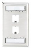 Panduit CFPL2SY 1-Gang 2-Port Faceplate, 304 Stainless Steel