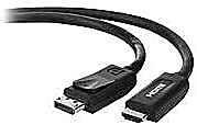 Belkin F2CD001B06-E DisplayPort-Male to HDMI-Male Cable (6 Feet, Black)