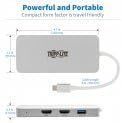 Tripp Lite USB C Docking Station w/ USB-A Hub, x2 HDMI, PD Charging 1080p @ 60Hz, Portable