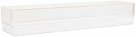 Martha Stewart Kerry Plastic Stackable Office Desk Drawer Organizers with Gold Trim