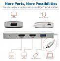 Tripp Lite USB C Docking Station w/ USB-A Hub, x2 HDMI, PD Charging 1080p @ 60Hz, Portable, Thunderbolt 3 Silver (U442-DOCK12-S)