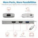 Tripp Lite USB C Docking Station w/ USB-A Hub, x2 HDMI, PD Charging 1080p @ 60Hz, Portable