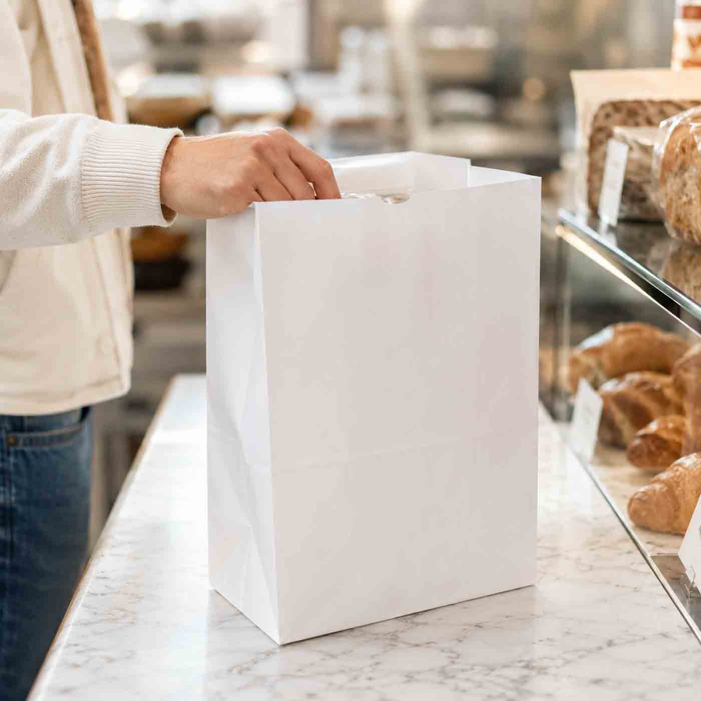 12# White Paper Bags 2/500