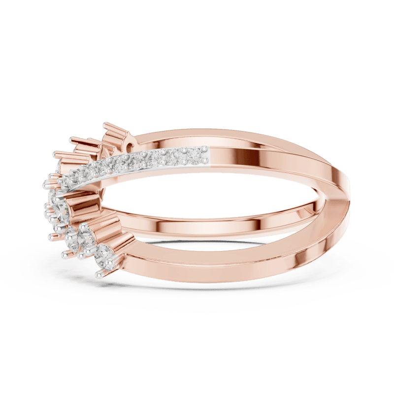 Crossover diamond bloom Ring