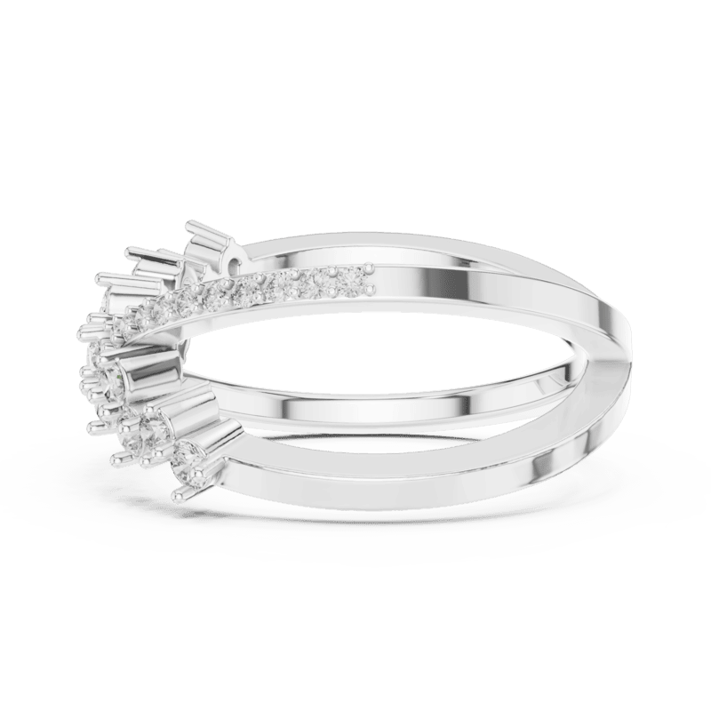 Crossover diamond bloom Ring
