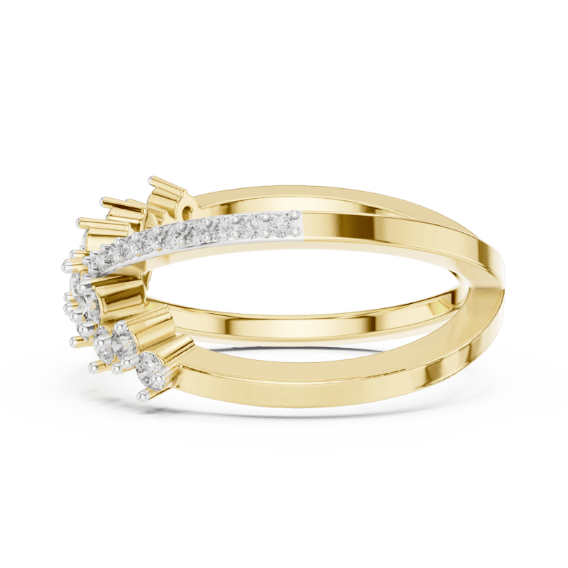Crossover diamond bloom Ring