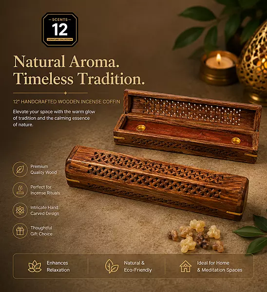 12" Wood Incense Box