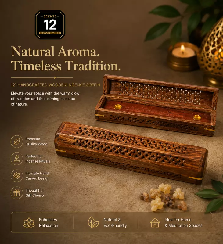 12" Wood Incense Box