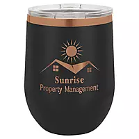 12 oz. Stemless Wine Tumbler-Rose Gold Collection