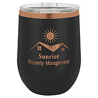 12 oz. Stemless Wine Tumbler-Rose Gold Collection