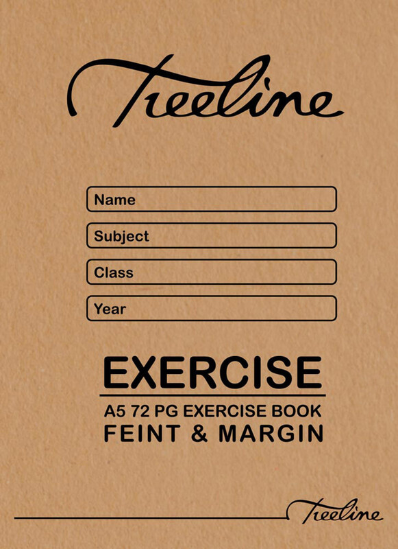12-4610-00 - A5 EXERCISE BOOK 72PG FEINT MARGIN TREELINE