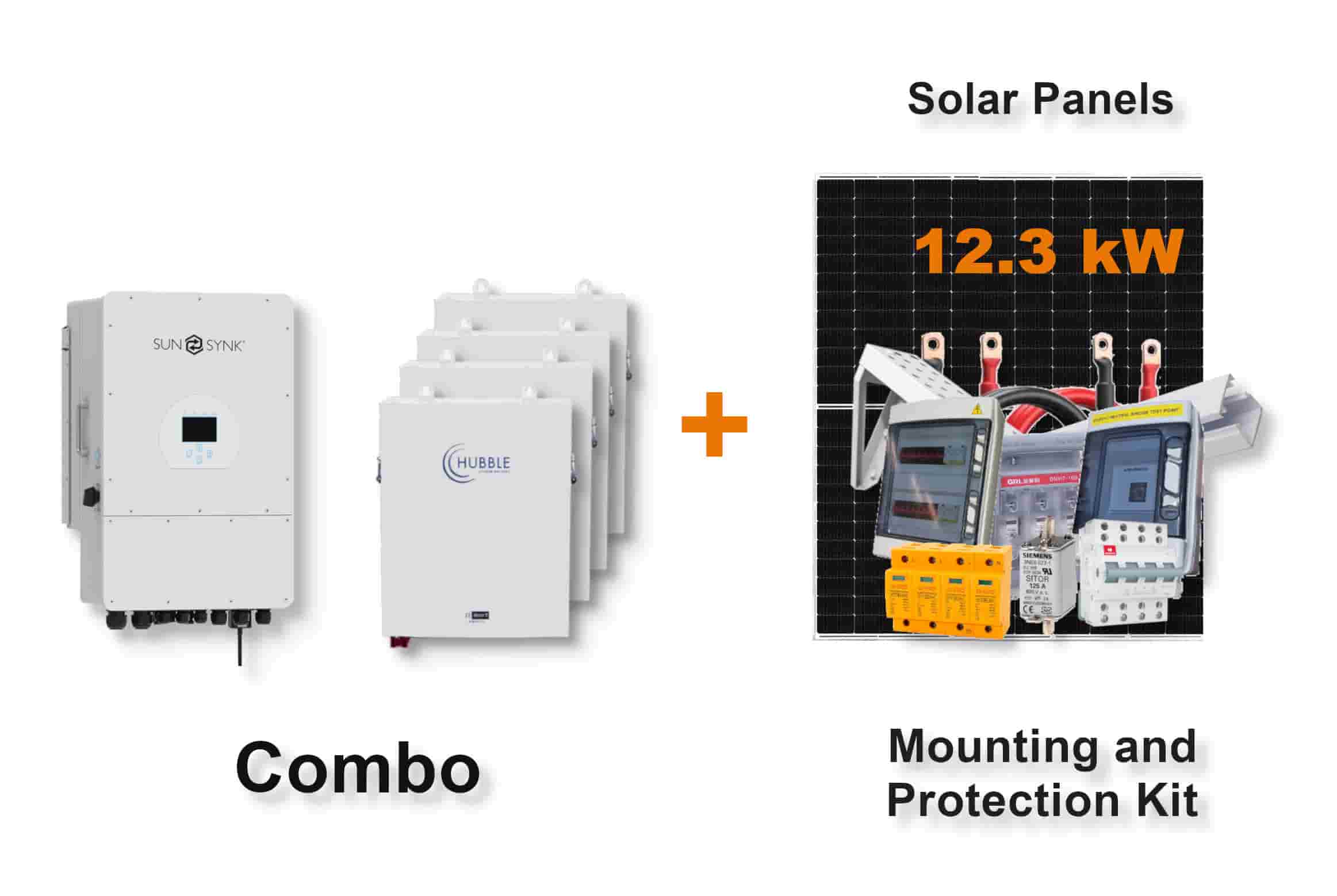 12.0 kW SUNSYNK 3-Phase Hybrid - HUBBLE Combo, c/w 4x 5.5 kWh Lithium Batteries 12.0 kW SUNSYNK 3-Phase Hybrid - HUBBLE Combo, c/w 4x 5.5 kWh Lithium Batteries