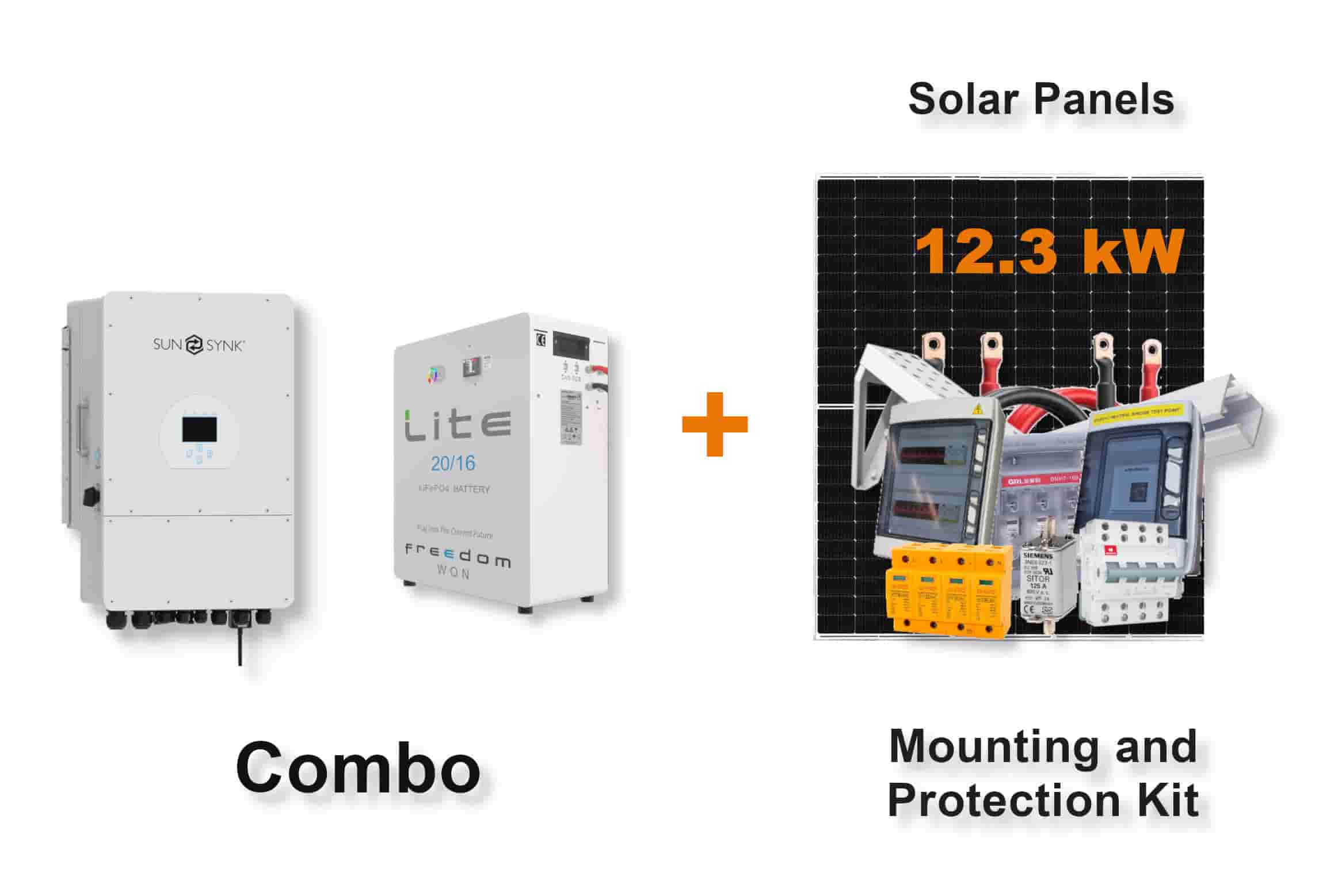 12.0 kW SUNSYNK 3-Phase Hybrid - FREEDOM WON Combo, c/w 20 kWh Floor Standing Lithium Battery 12.0 kW SUNSYNK 3-Phase Hybrid - FREEDOM WON Combo, c/w 20 kWh Floor Standing Lithium Battery