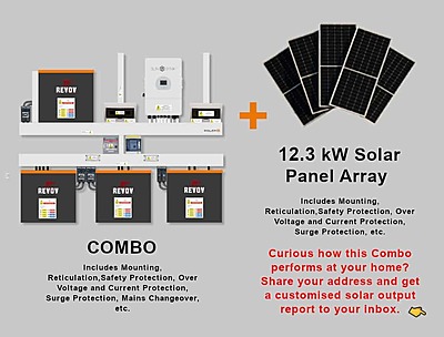 12.0 kW SUNSYNK 3-Phase Hybrid - REVOV Combo, c/w 4x 5.12 kWh Lithium Batteries