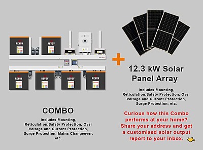 12.0 kW SUNSYNK 3-Phase Hybrid - REVOV Combo, c/w 6x 5.12 kWh Lithium Batteries