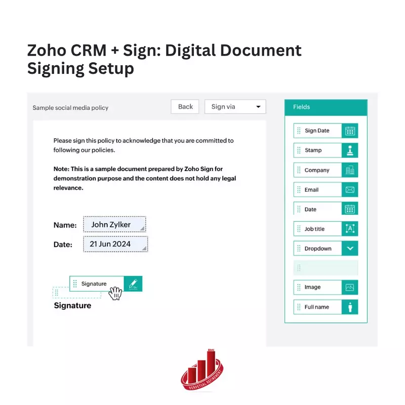 Zoho CRM + Sign: Digital Document Signing Setup
