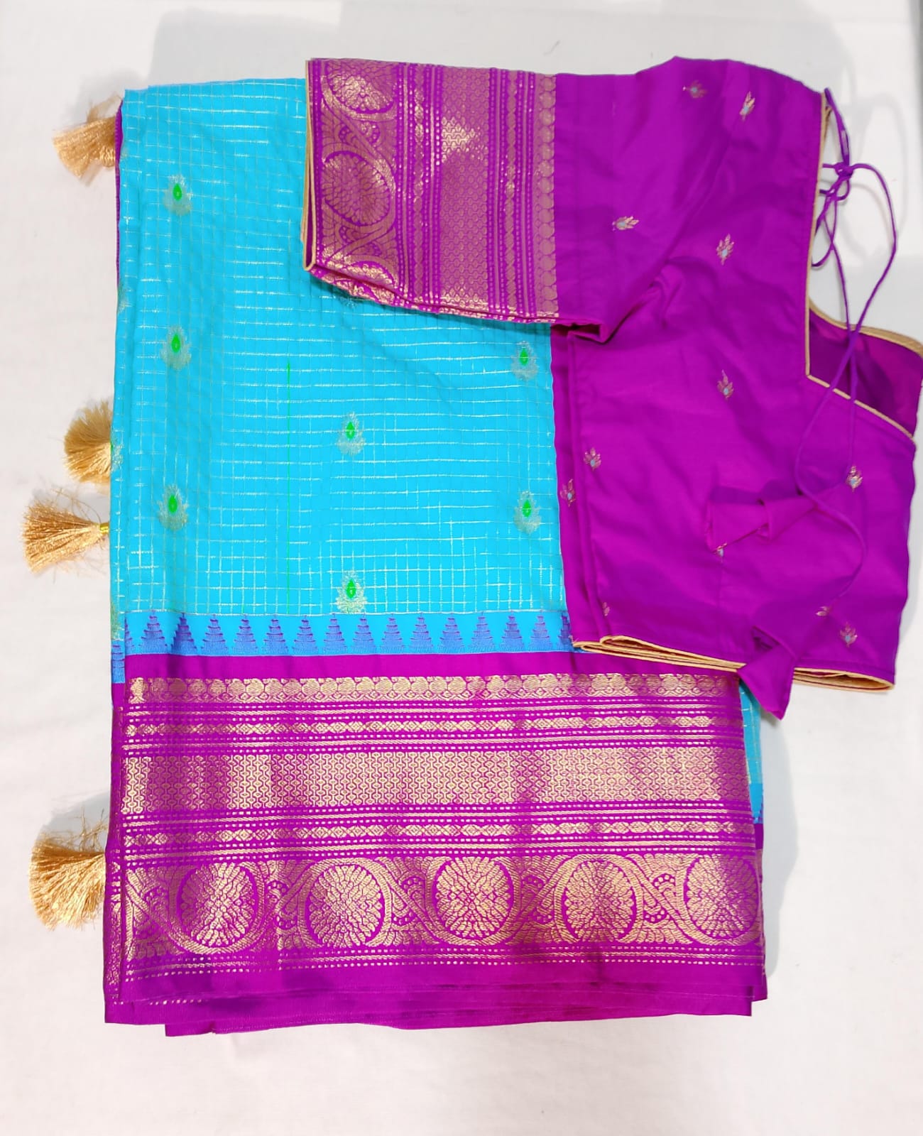 J567: Ready To Ship Beautiful Paithani Tissue Saree With Stitched Blouse