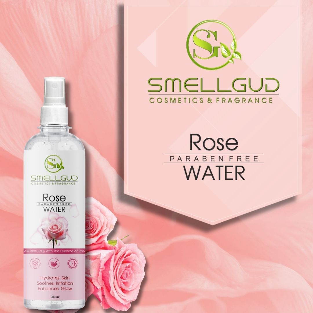Smellgud cosmetics Herbal Premium Rose Water-200 ml | Skin, Face and Hair Toner | No Paraben, No Alcohol | Balances & Restores Skin's pH Levels | For All Skin Types