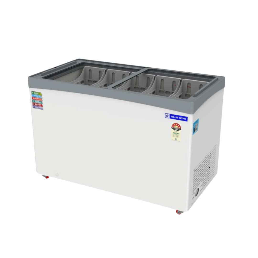 Interior View of Blue Star 410 Litre Deep Freezer with Ample Storage Space Interior View of Blue Star 410 Litre Deep Freezer with Ample Storage Space