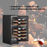 Modern kitchen with an Atlantis Dual Cooling Zones Wine Cooler holding several bottles of wine. Modern kitchen with an Atlantis Dual Cooling Zones Wine Cooler holding several bottles of wine.