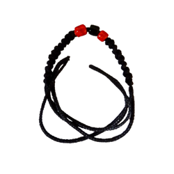 Red and Black Beads with Black thread for wrist wearing