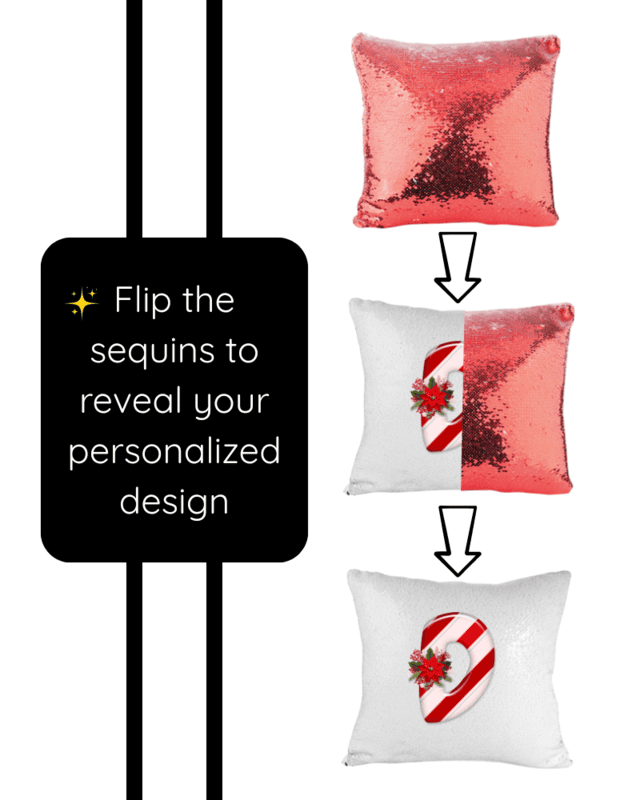 Christmas Initial Flip Sequins Pillow Cover
