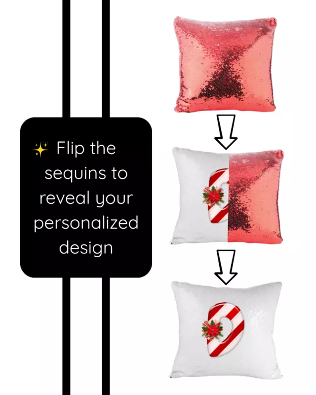 Christmas Initial Flip Sequins Pillow Cover