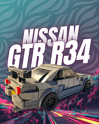 Nissan GTR R34 - Generic Plastic Brick Assembly Puzzle Kit Nissan GTR R34 - Generic Plastic Brick Assembly Puzzle Kit