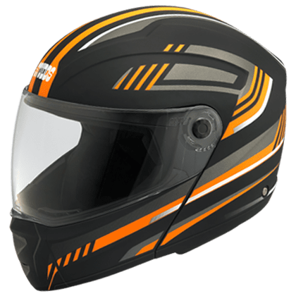 STUDDS NINJA ELITE SUPER D1 MATT BLACK N10 ORANGE C/V (L)