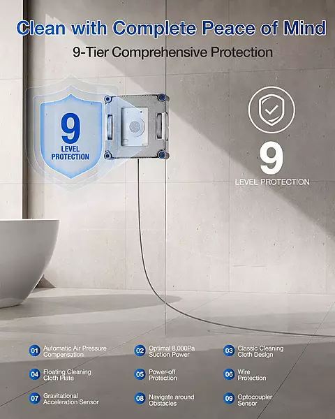 ECOVACS WINBOT W2S Smart Window Cleaner - 8000Pa Suction, 110 min Runtime