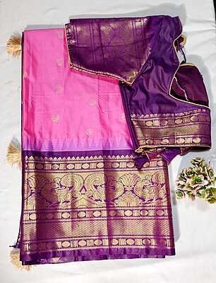 J200: Ready To Ship Beautiful Semi Gadwal Saree With Stitched Blouse