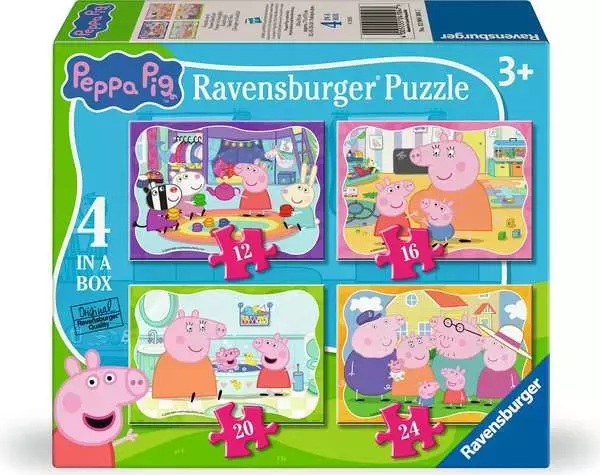 Peppa Pig 4 in a Box Jigsaw Puzzle - Family Time