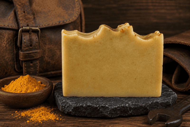 Gruff Vintage Leather & Turmeric Scented Goat Milk Soap1