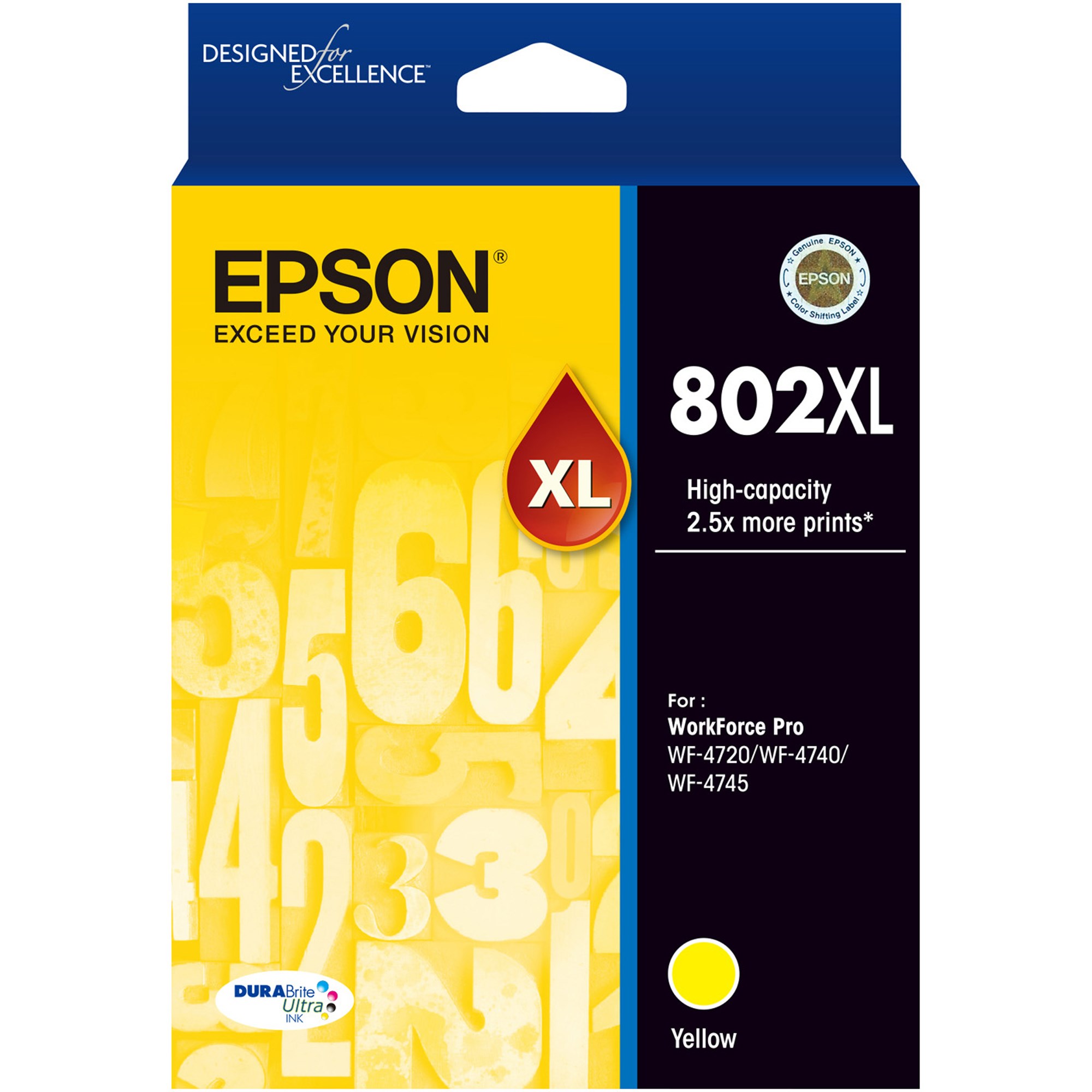 Epson 802XL DURABrite Ultra Ink Cartridge High Yield Yellow