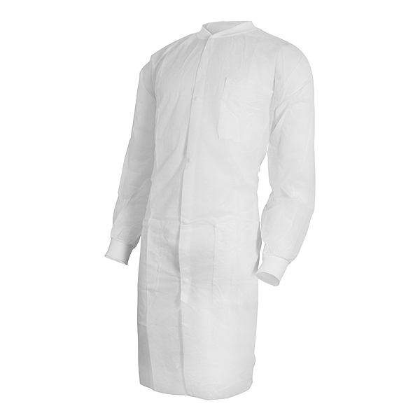 Lab Coat McKesson White Knee Length Spunbond Polypropylene Disposable