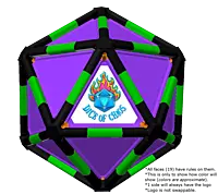 Full Dice - Disc Golf-Black-LimeGreen-Purple