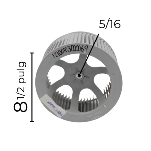 Turbina Condensador Largo 8 1/2 Ancho 4 1/2 Flecha 5 /16 CW Derecha - numero de parte 12100103000069
