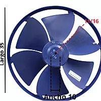 Aspa Condensadora para ventana Mirage Largo 35cm Ancho Aro 10cm Flecha 3/8 CCW izquierda 6 Hojas - 12100105000059