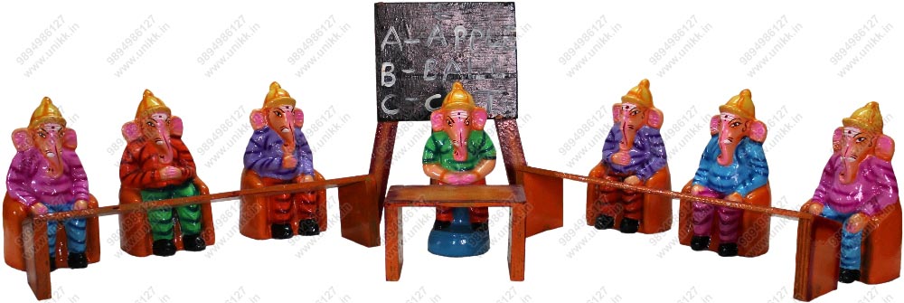 UNIKK Ganesh School Set 25 cm Height of 11 Pieces Made of Eco Friendly Paper Mache Multicolor UNIKK Ganesh School Set 25 cm Height of 11 Pieces Made of Eco Friendly Paper Mache Multicolor