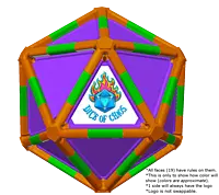 Full Dice - Table Tennis-DarkOrange-LimeGreen-Purple