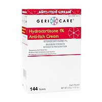 Geri-Care® Itch Relief Cream, 1% Hydrocortisone, 0.9 Gram Individual Packet