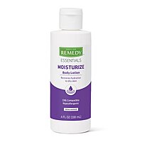 Medline Remedy® Essentials Moisturize Hand and Body Lotion, Unscented, CHG Compatible, 4 oz Bottle,