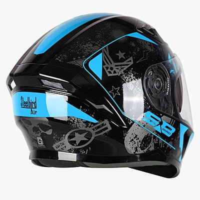 STEELBIRD SBA-21 COMBAT GLOSSY BLACK/BLUE C/V (M)