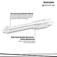 McKesson Prevent® SLS Peripheral IV Catheter 20 Gauge 1-1/4 Inch Polyurethane Straight Hub Sliding Safety 