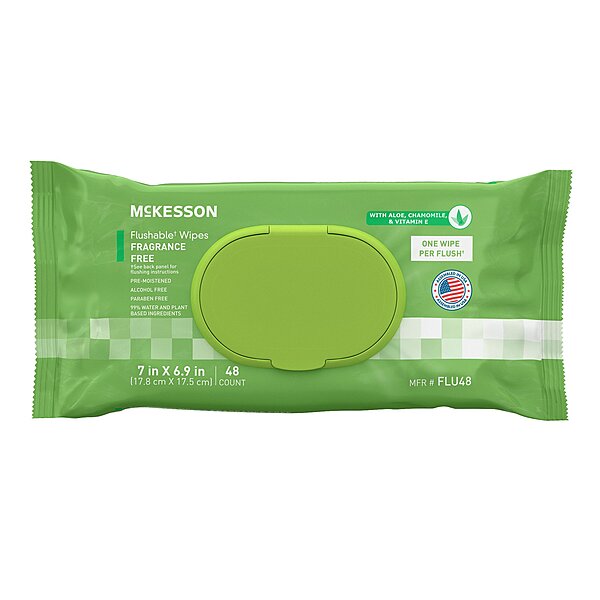 McKesson Flushable Personal Wipes – Unscented, Soft Pack, 48 Count McKesson Flushable Personal Wipes – Unscented, Soft Pack, 48 Count