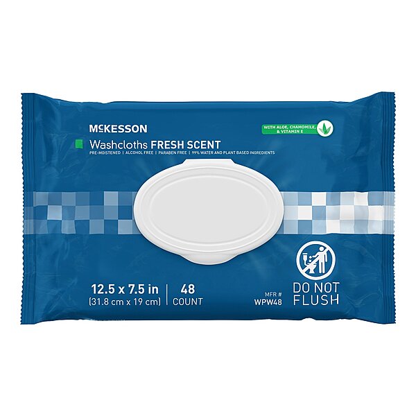 McKesson Personal Cleansing Wipes – Soft Pack, 48 Count