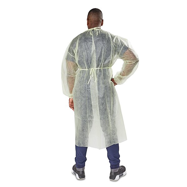 McKesson Protective Procedure Gown – One Size Fits Most, Yellow, Non-Sterile, Disposable