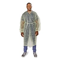 McKesson Protective Procedure Gown – One Size Fits Most, Yellow, Non-Sterile, Disposable