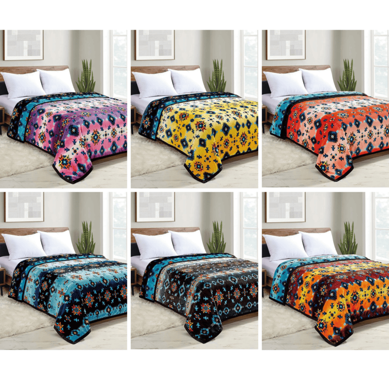 Blanket Reversible Silk Touch Queen Diamond Star [1252]